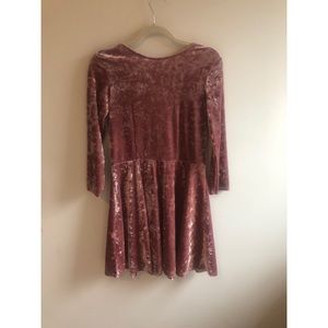 Crushed Velvet Topshop Long Sleeve Mini Dress